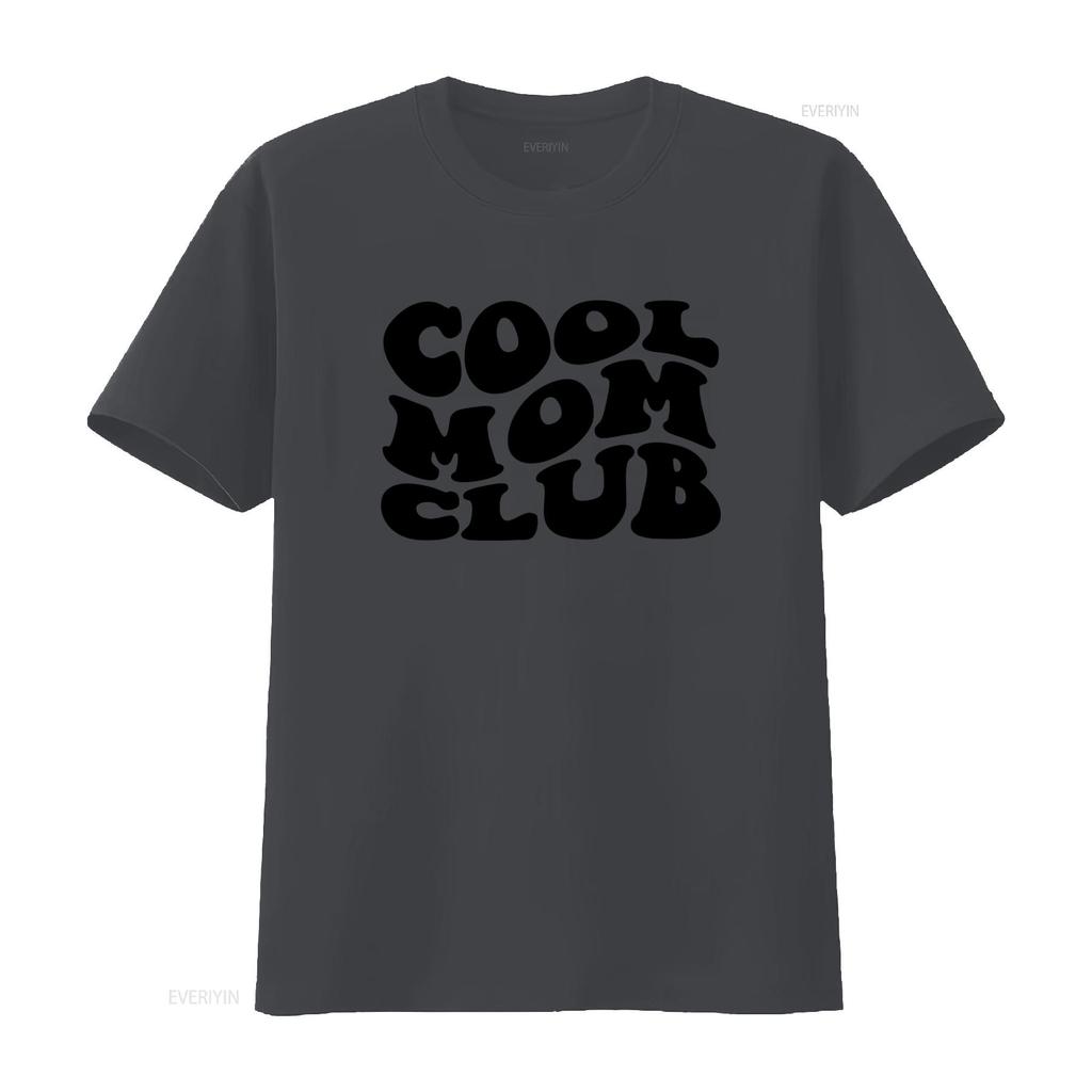 Cool Moms Club T Shirt Funny Mom Mama Design for Trendy vintage Washed streetwear homme Unisex graphic Top For Everyday Wear