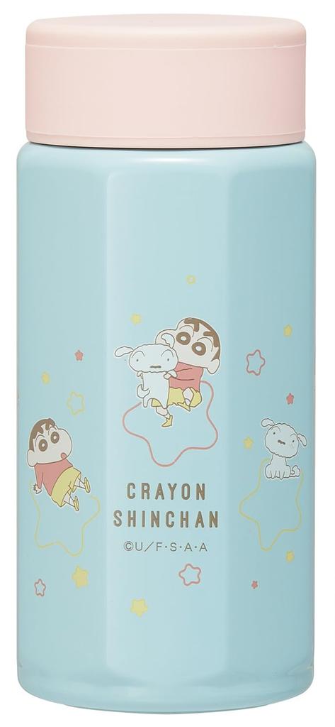 Skater Octagonal Stainless Steel Crayon Pastel Star Mug, 350ml, Insulated, Shin-chan Design, STO4-A