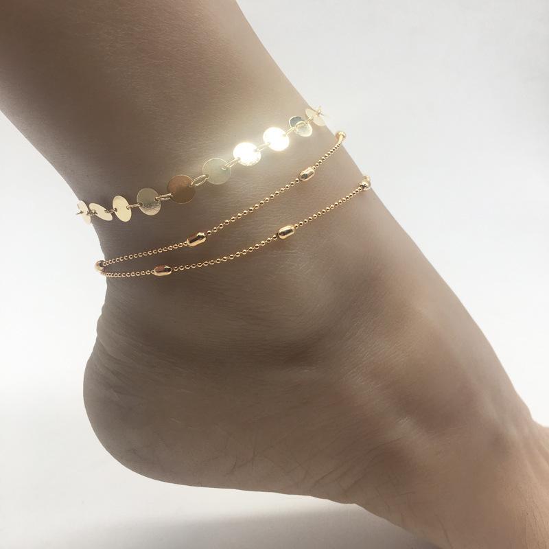 Source: Bohemian Fashion Disc Sequins Foot Accessories, Women's Multi-layer Anklets
