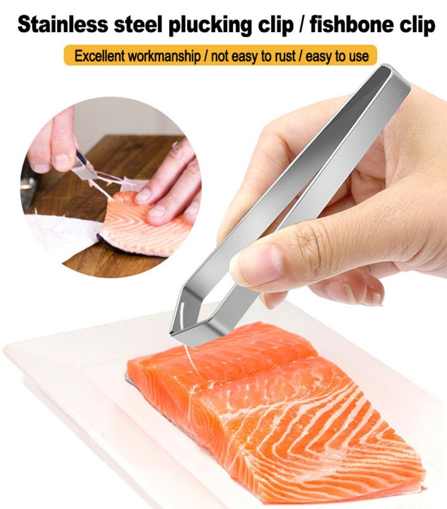 Stainless Steel Fishbone Tweezers with Ergonomic Handle