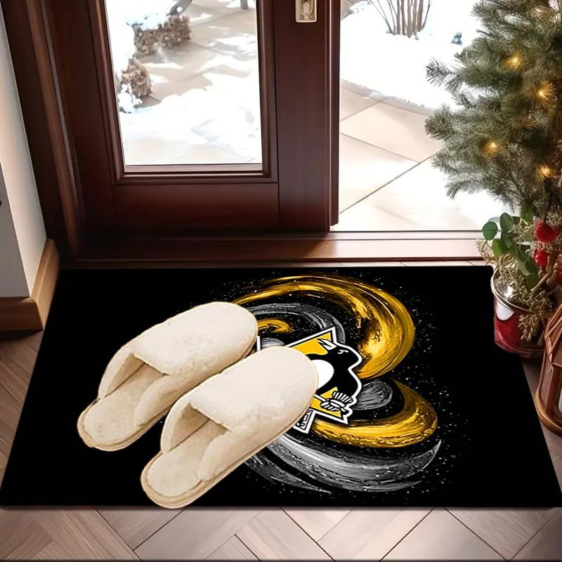 Penguins Heart Logo Art Area Rug Suitable for Indoor And Outdoor,Carpets for Kitchens, Homes, Offices, Living Rooms,Home Decor,Christmas Gift