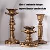 Retro Taper Candle Holders Copper Candlestick Holders for Home Dinning Table Centerpiece Wedding Holiday Party Chrismas