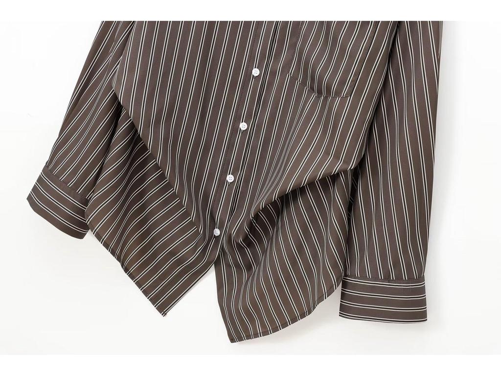 European & American Style Women's Long Sleeve Batwing Striped Shirt