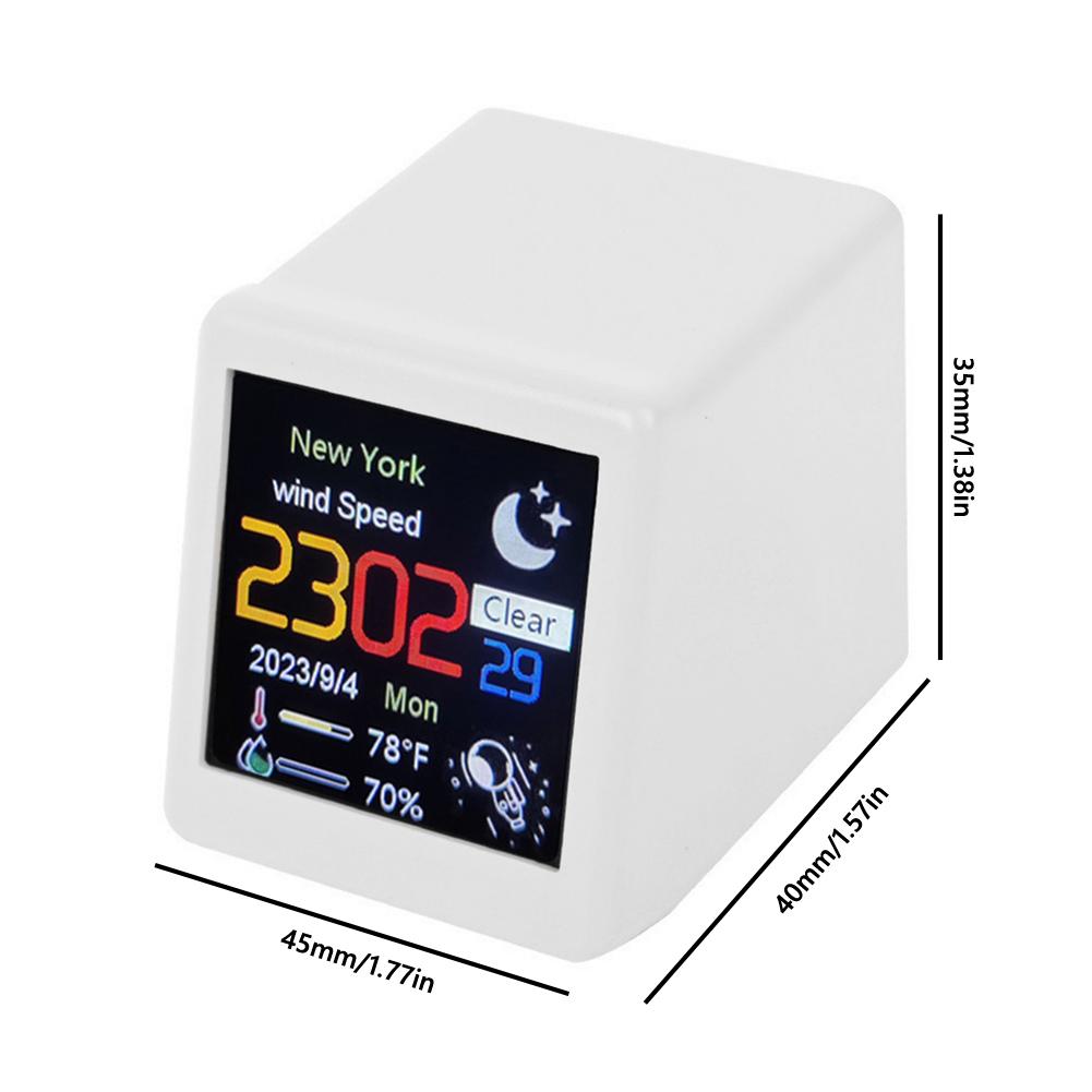 Smart Weather Station Desktop Digital WiFi Clock DIY GIF Animations Desktop Mini Clock for Home Office