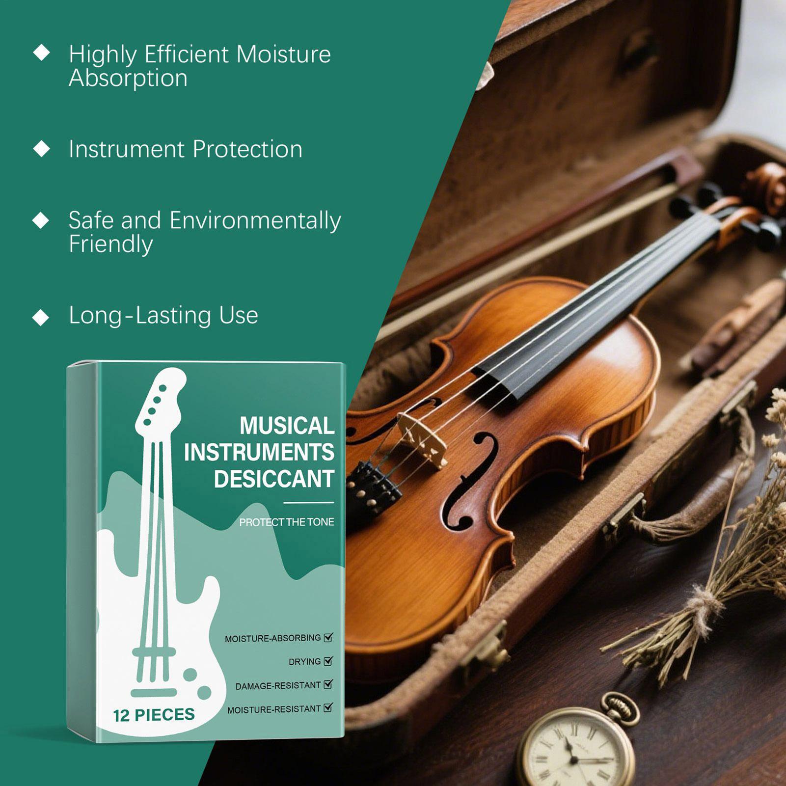 Влагопоглощающие пакетики для гитар 12 штук Гитарные сухие мешки Портативные влагопоглотители Для скрипки пианино бас-гитары укулеле Защита CHINA