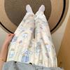 Korean Style Women's Cartoon Flannel Sleep Pants - Wearable Outdoors for Autumn and Winter 2025