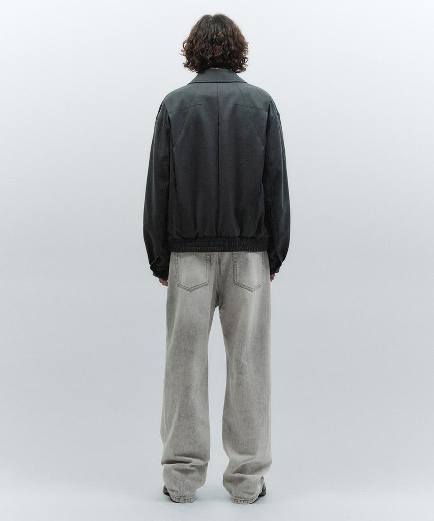 Insilence Origami Stitch Wool Jacket Blue Grey