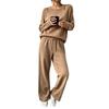 Women's Cutout Off-the-Shoulder Long Sleeve Knit Two-Piece Set for Casual Wear