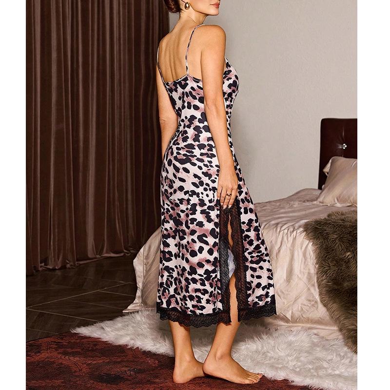 Canottiera con Pizzo a Stampa Leopardo - Pigiami Sexy da Donna per Primavera/Estate