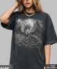 Vintage Dragon 90s Style Graphic T-Shirt,Dark Art Dragon Castle Gothic Top,Dragon Fantasy Lover Gift,Vintage Medieval Fantasy Dragon Shirt