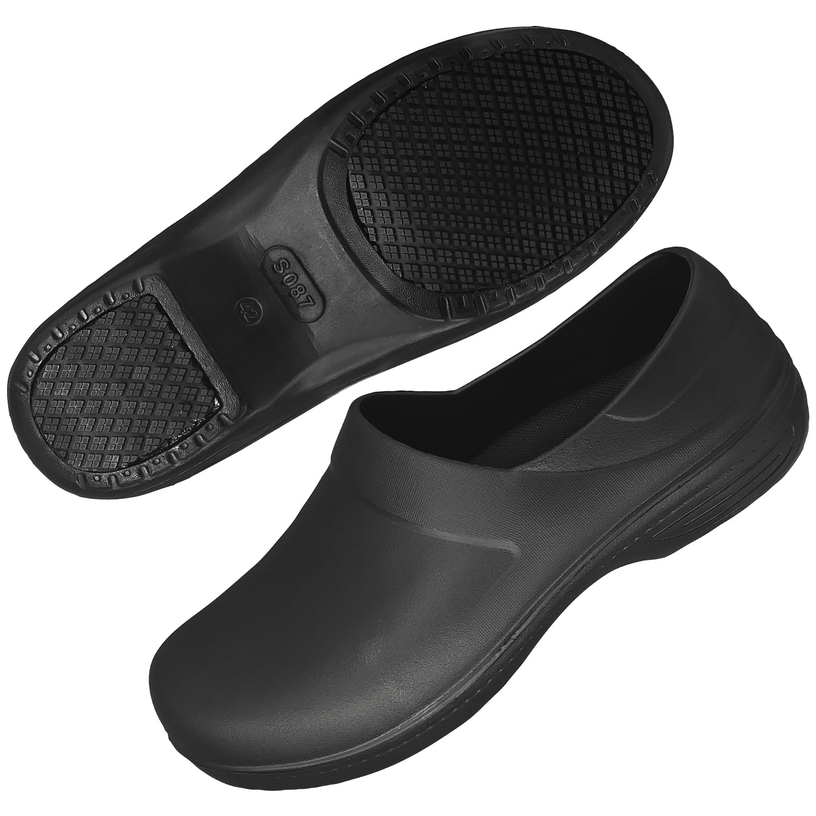 

Myton Men s Chef Shoes, Work Shoes, Kitchen Shoes, Black, Non-Slip, Lightweight, Oil-Resistant, Restaurant/Kitchen Shoes, Size 24.5 cm, Black, Size 39