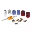 Kit de 17 Piezas de Vástagos de Válvula Schrader de Refrigeración R12 R134A para Coche, Tapas de Sellado para Puerto de Servicio y Carga, Núcleos de Válvula de Aire Acondicionado