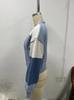 Women's European Style Color Block Cardigan: Retro Stripe Long Sleeve Knit Sweater