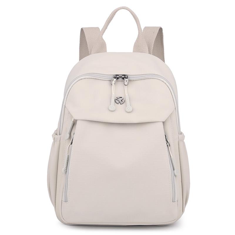 Backpack Women's Seasonal New Fashionable Simple Solid Color Large Capacity Backpack Nylon Cloth Business Travel Backpack