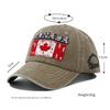New Unisex Washed Cotton Baseball Cap Vintage Canada Flag Embroidery Snapback Hat Outdoor Sports Hats For Men Women Peaked Caps