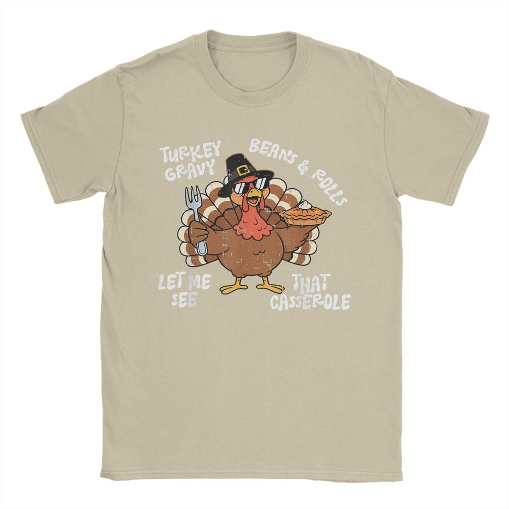 Turkey Gravy Beans and Rolls Casserole Funny Thanksgiving  T-Shirt Couple T-Shirts Breathable Tees Cheap Oversize Clothing
