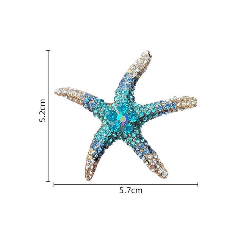 1Pcs  Shiny Inlaid  Cute Multi-Color Starfish Brooches For Women Men Suit Clothes Star Brooch Pins Jewelry Gift