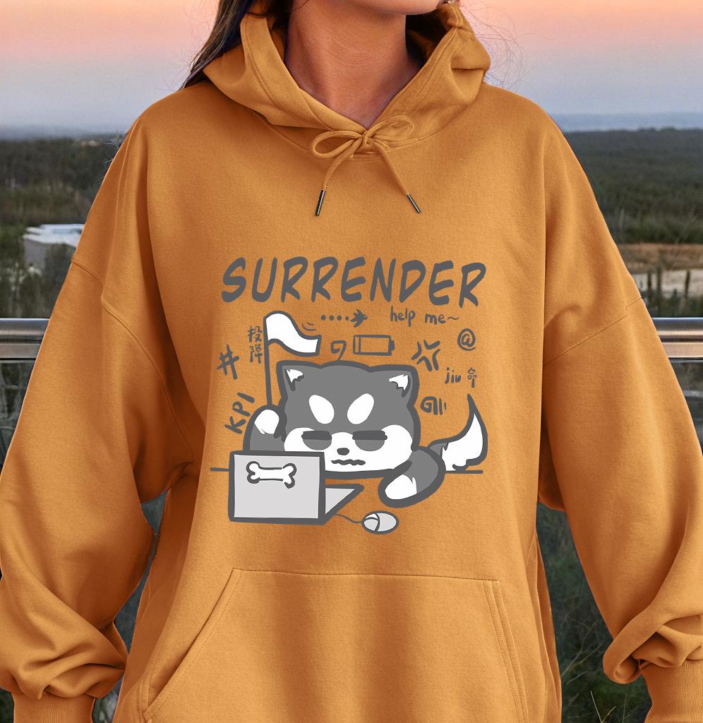 Surrender A Tired Working Dog Design Women Hoodie Cartoons Sport Streetwears Basic Street Tracksuit Casual Creativity Pullover