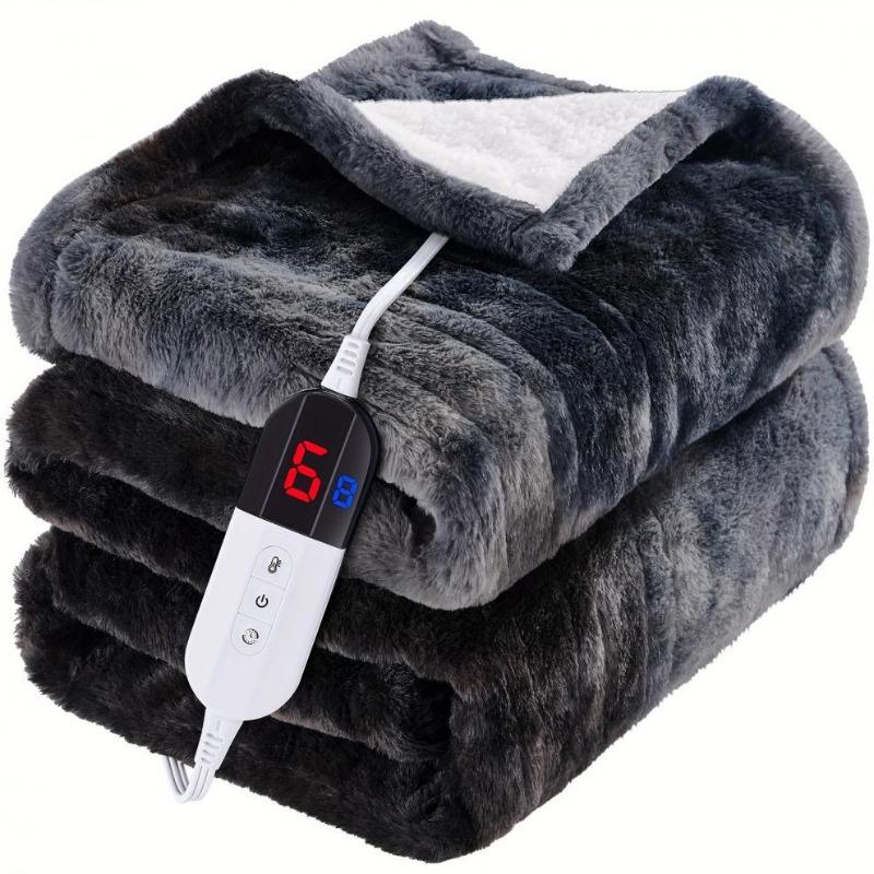 Plush Electric Blanket Winter Warm Blankets 10-Hour Auto Shut Off 6 Heating Levels Fast Warming for Cozy Comfort Two People Bedding Sofa Thin Quilt