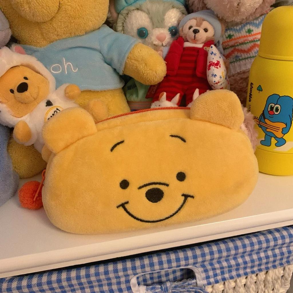 Winnie The Pooh Plush Animal Pencil Case Animation Pen Bag Box For Kids Present Cosmetic Stationery Pouch School Children'S Present
