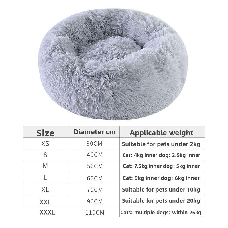 Langhaariger Plüsch Regenbogenfarben Verdickt und Erhöht Warmes Haustierbett, Winterhundebett, Ganzjährig Geeignetes Katzenbett