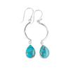 Rare Blue Copper Turquoise Gemstone 925 Sterling Silver Jewelry Earrings 2.60" EE-43-33