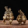 Pattern Three Foot Incense Burner Censer Exquisite Small Statues Copper Statue Brass Carved Animal Dragon