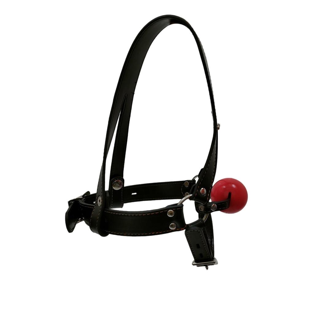 Adult Novelty Black Horse-Style Eye Mask with Silicone Ball Gag for BDSM Training Adjustable Couple Sex