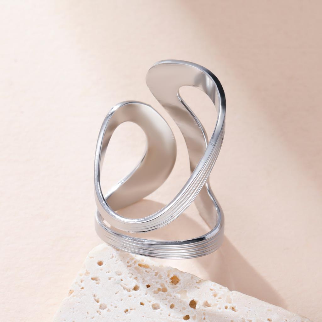 Lemegeton Ocean Star Fish Shell Open Ring Women's Gold Stainless Steel Ring Summer Beach Wind Waterproof Jewelry