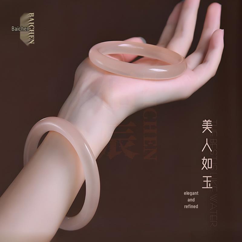 

Grapefruit Pink Lotus Root Jade Bangle for Girls