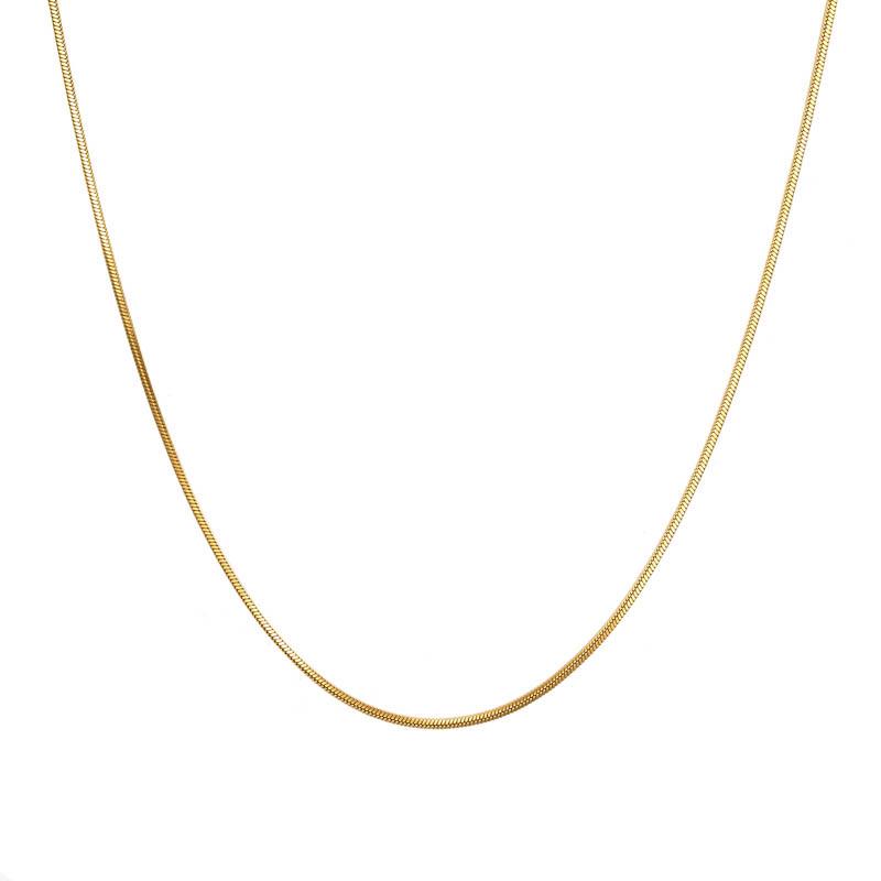 Minimalistische Titanstahl Schlangenkette Damen Lange Halskette