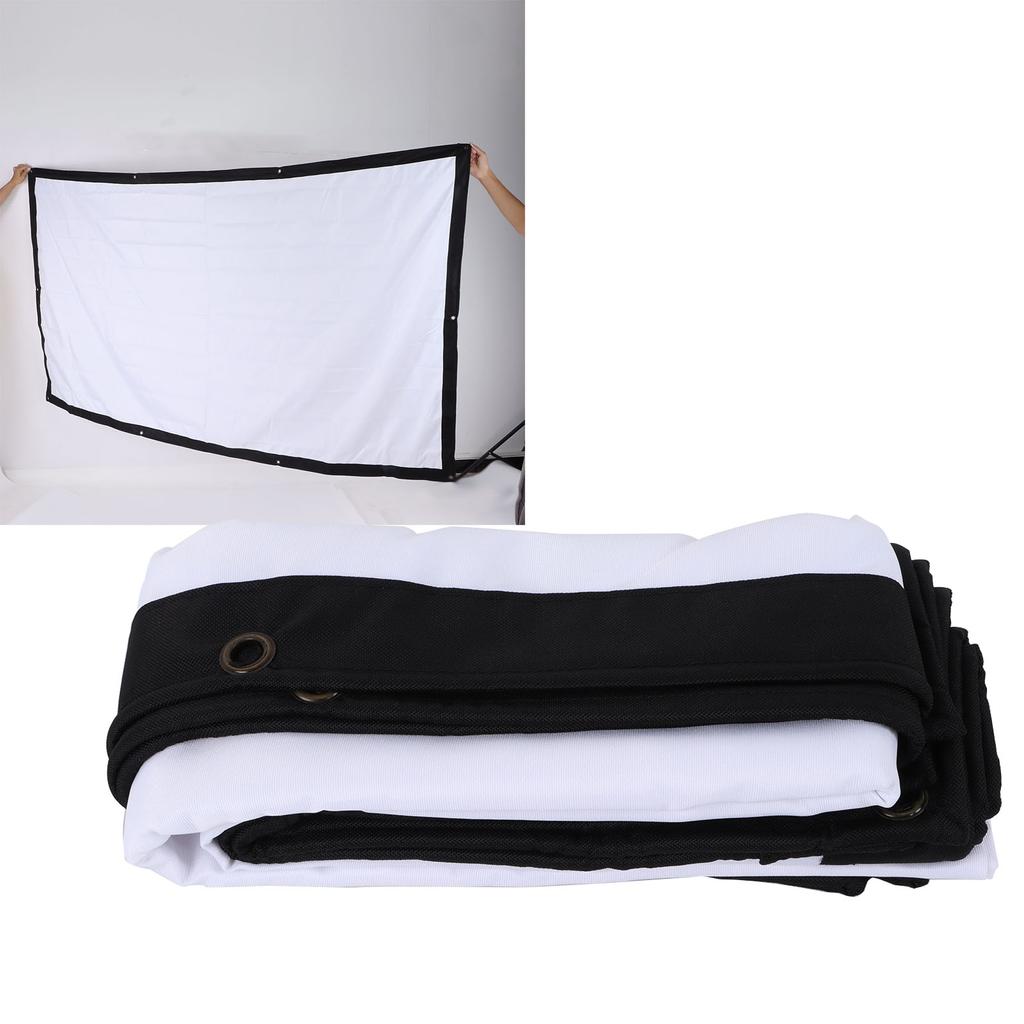 Outdoor Movie Screen 100in Foldable AntiCrease 16:9 Portable Curtain for Home Theater