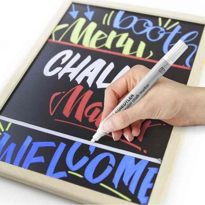 Marqueur à la craie - STAEDTLER - Lumocolor - 8 pièces - Effaçable - Opaque - Pointe ogive