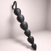 Anal Beads for Anal Thin Anal Silicone Anal Plug with Finger Anal Black Beginners, 6-Bead Pearls, Beads, Loop, Multi-Purpose Toy, 175mm,
