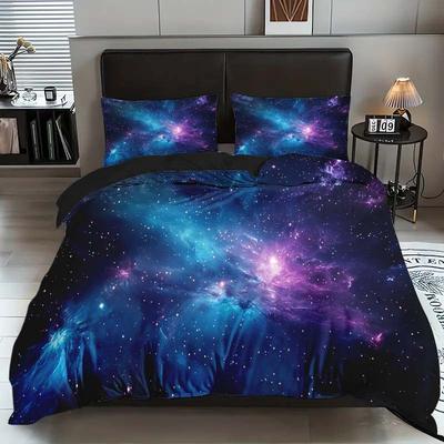 Galaxy 3D-Digitaldruck-Set, dreiteilig, Bettbezug, Heimtextilien-Set
