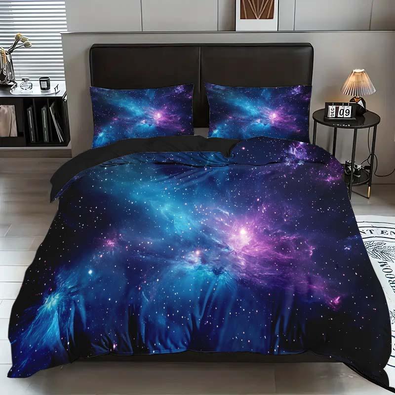 Galaxy 3D Digital Printing Three-Piece Set, Bedding Quilt Cover, Direct Sales