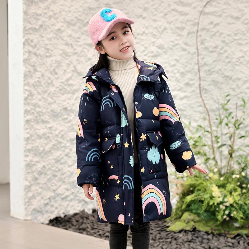 Winter Daunenmantel in Überlänge für Mädchen, warm und winddicht, extra-dicke Kinderoberbekleidung