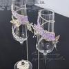 Purple Tassel Mosaic Butterfly Champagne Toasting Glass DIY Kit for Weddings