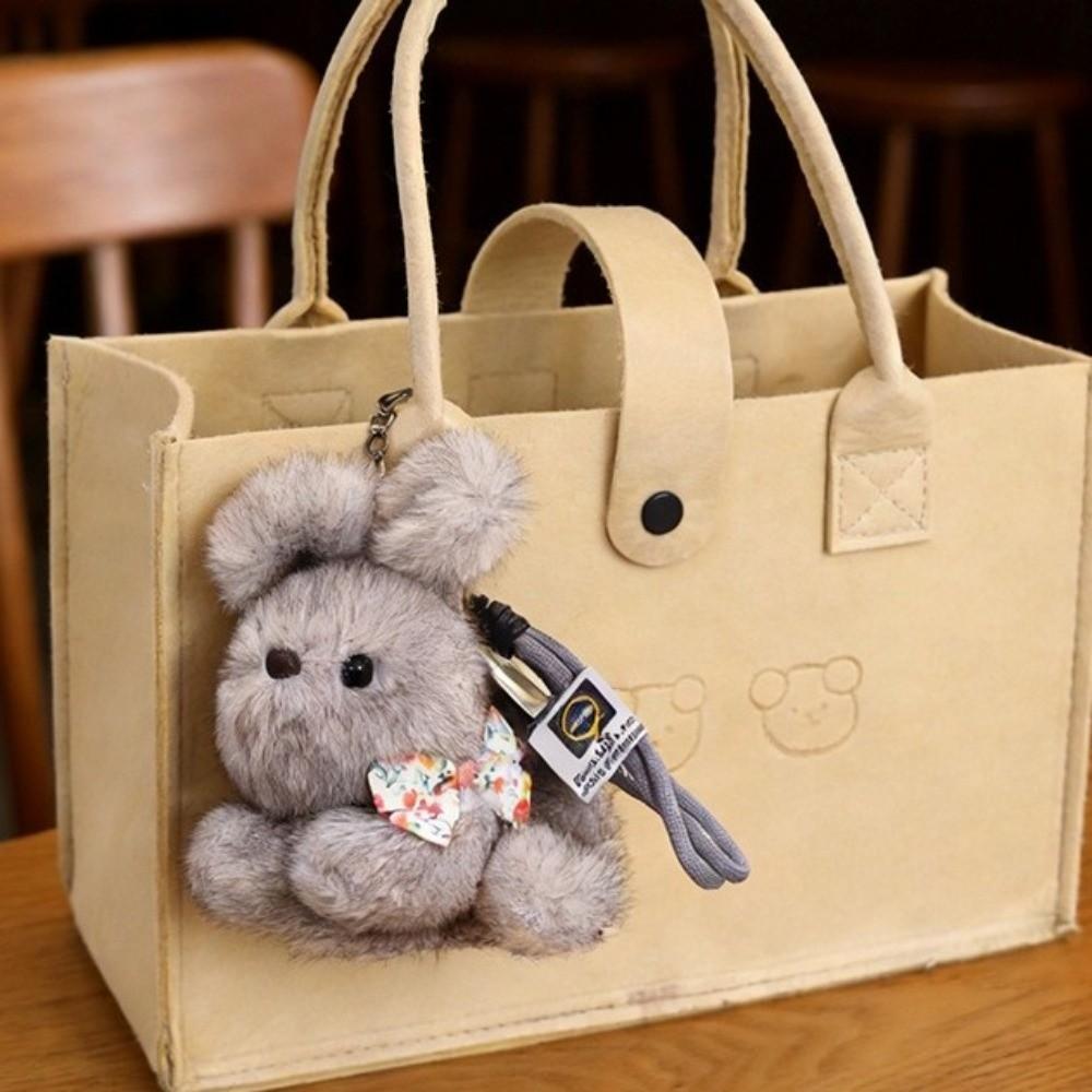 Mini Plush Bunny Keychain Bags Accessories Bag Charm Gifts Lying-down Bunny Doll