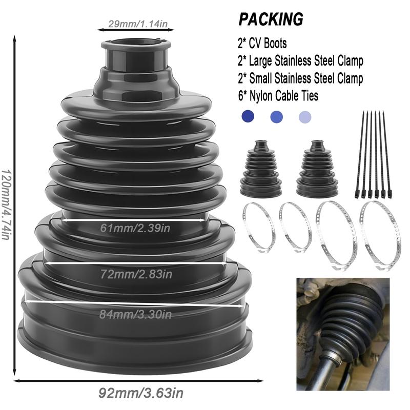 CV Boot Repair Kit 19-24 Mm Shaft Silicone CV Axle Boot for Car RV UTV Dust Boots with 4 Stainless Steel Clamp & 6 Cable Ties