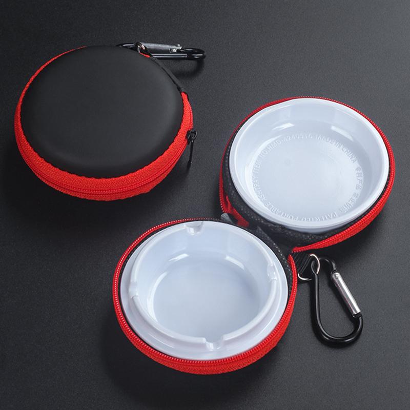 Lightweight Eva Portable Ashtray With Keychain Anti-Smog Ashtray With Outer Bag Cover Car Travel Ashtray