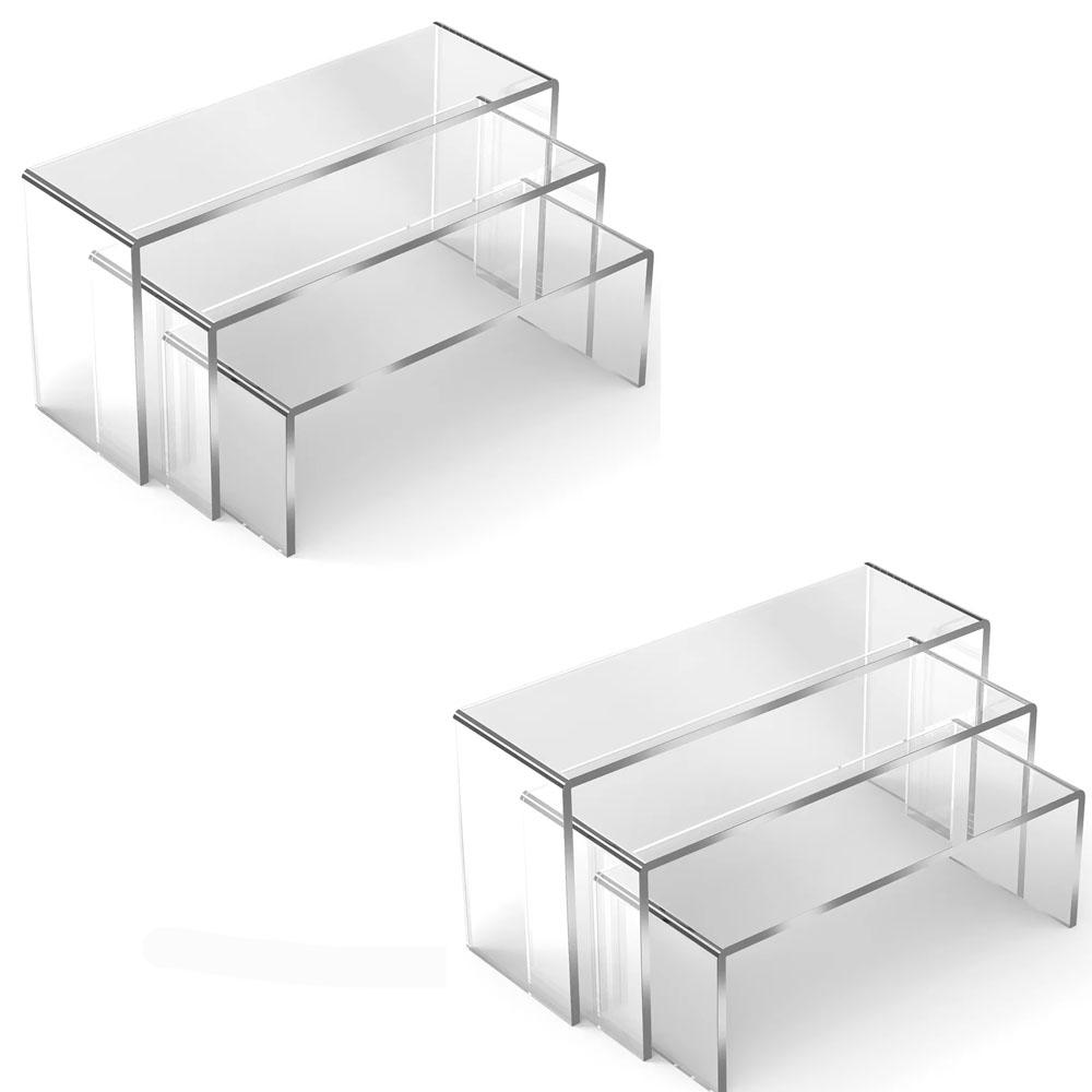 Display Risers Rectangular Clear Acrylic Showcase Collectibles Display Stands Suitable for Retail Shoe Showcase