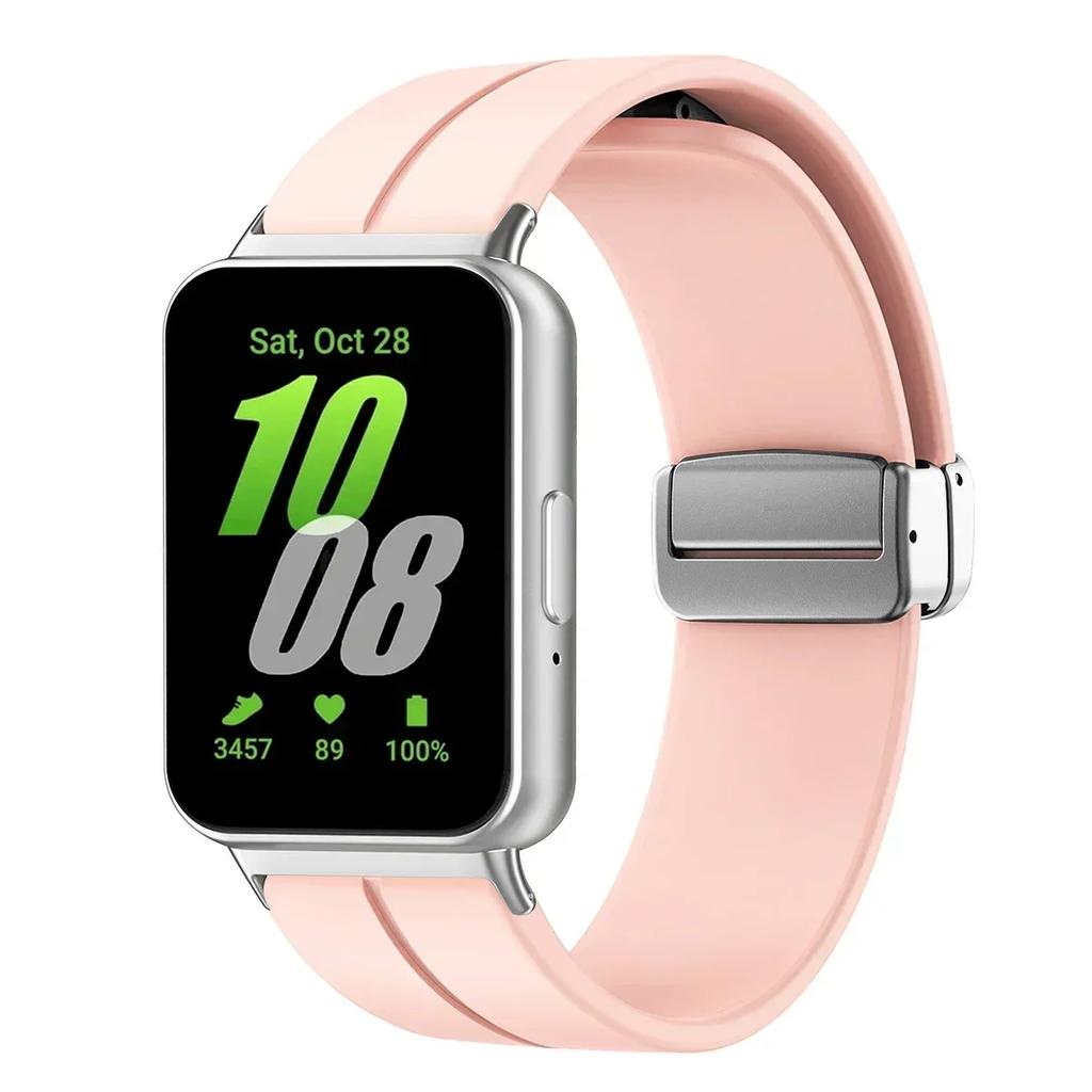 Cinturino in Silicone per Samsung Galaxy Fit3 Cinturino per Orologio Fibbia Magnetica Braccialetto Sostituzione Correa