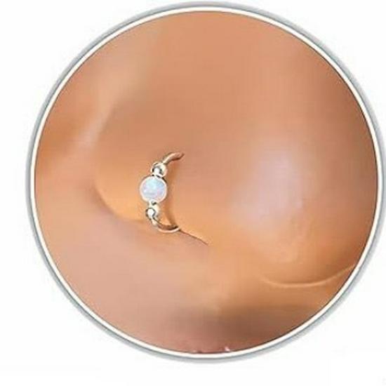 18G Hinged Spiral Nose Hoop for Rook, Conch, Cartilage, Daith, and Tragus Piercings - Stainless Steel Closed Ring