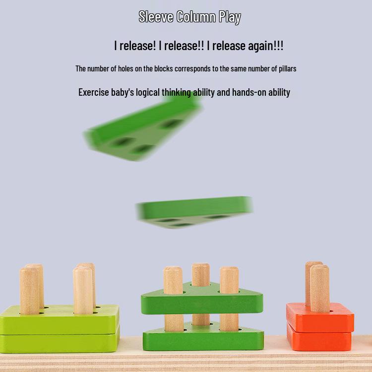 Montessori Geometric Shape Matching Blocks: Educational Early Learning Toy Set for Babies and Toddlers.