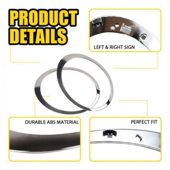 1 Pair Chrome Headlight Trim Ring Bezel Cover For Mini Cooper R55 R56 2007-2015
