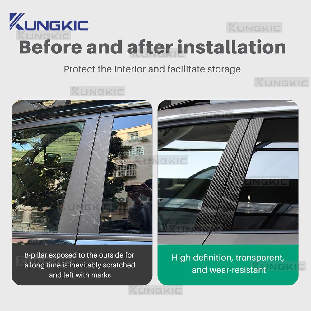 For Subaru Forester 2025 2026 2027 B C Pillars Sticker LHD RHD Car Carbon Fiber Pattern Style Trim TPU Material