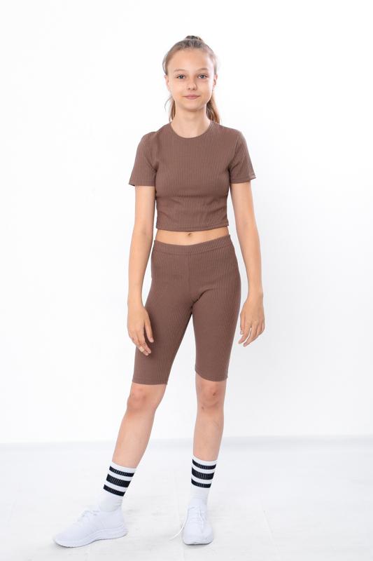 Sommer-Set für Teenager-Mädchen – Crop-Top & Radlerhosen für aktiven Stil , Sommer, 6381-103-1 HC