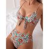 New Floral Printed Female Swimsuit High Waist Bikini Women Swimwear Two-pieces Bikini Set Bather Bathing Suit Swim