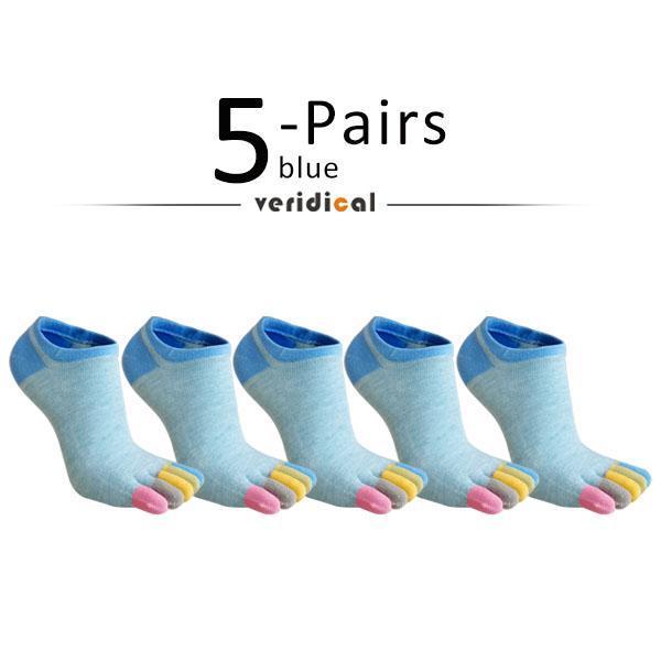 5 Paar Zehensocken Unsichtbar Reine Baumwolle Bunt Flacher Bund Lässig Weich Atmungsaktiv, Deodorant, Unsichtbar 5 Finger Harajuku Socken
